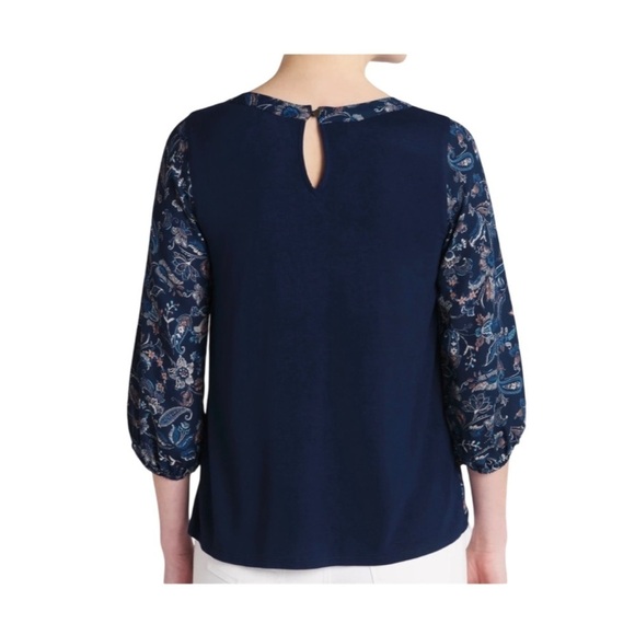 Papermoon Filippa Paisley Floral Print 3/4 Sleeve Blouse Top NWT Size M - Picture 2 of 10